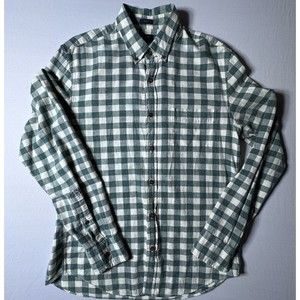 J Crew Homespun Men's Medium Long Sleeve Button Down Slim Fit Cotton Checkered